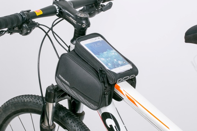 Велосумка на раму Roswheel серия Limited с держателем для телефона до 5,7 дюйма и боковыми карманами,черная Велосумка на раму Roswheel серия Limited с держателем для телефона до 5,7 дюйма и боковыми карманами,черная