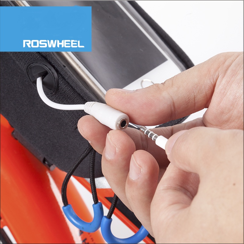 Велосумка Roswheel с внешним АКБ для телефона до 4,8", черная