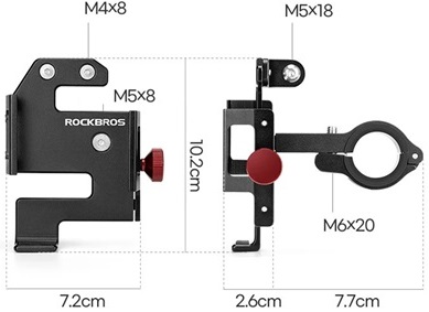 Велосипедный держатель для телефона Rockbros c держателем для GoPro, алюминий