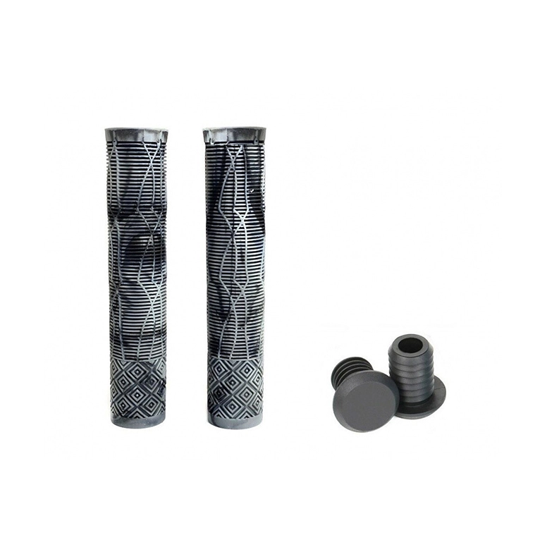 Грипсы на руль HL-G132GR, 166 мм, серо-чёрные